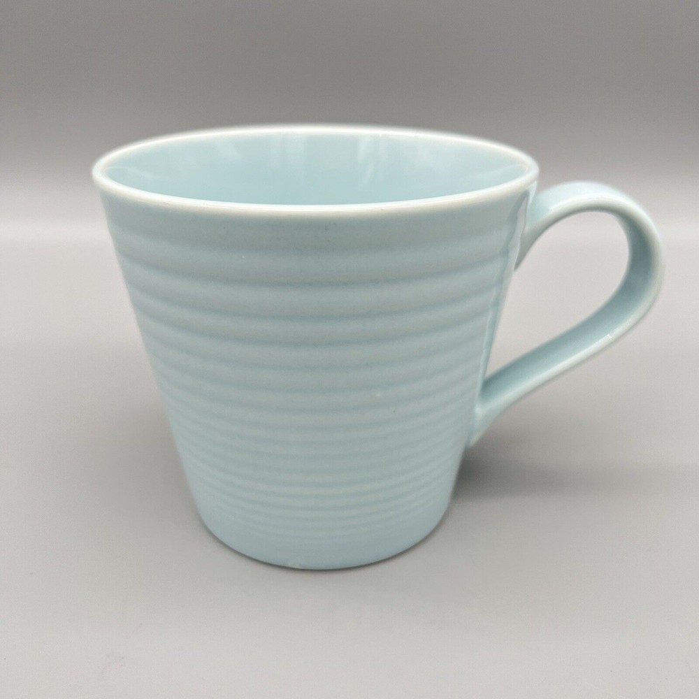 Royal Doulton Gordon Ramsay Maze Light Blue Coffee Mug Ribbed EUC